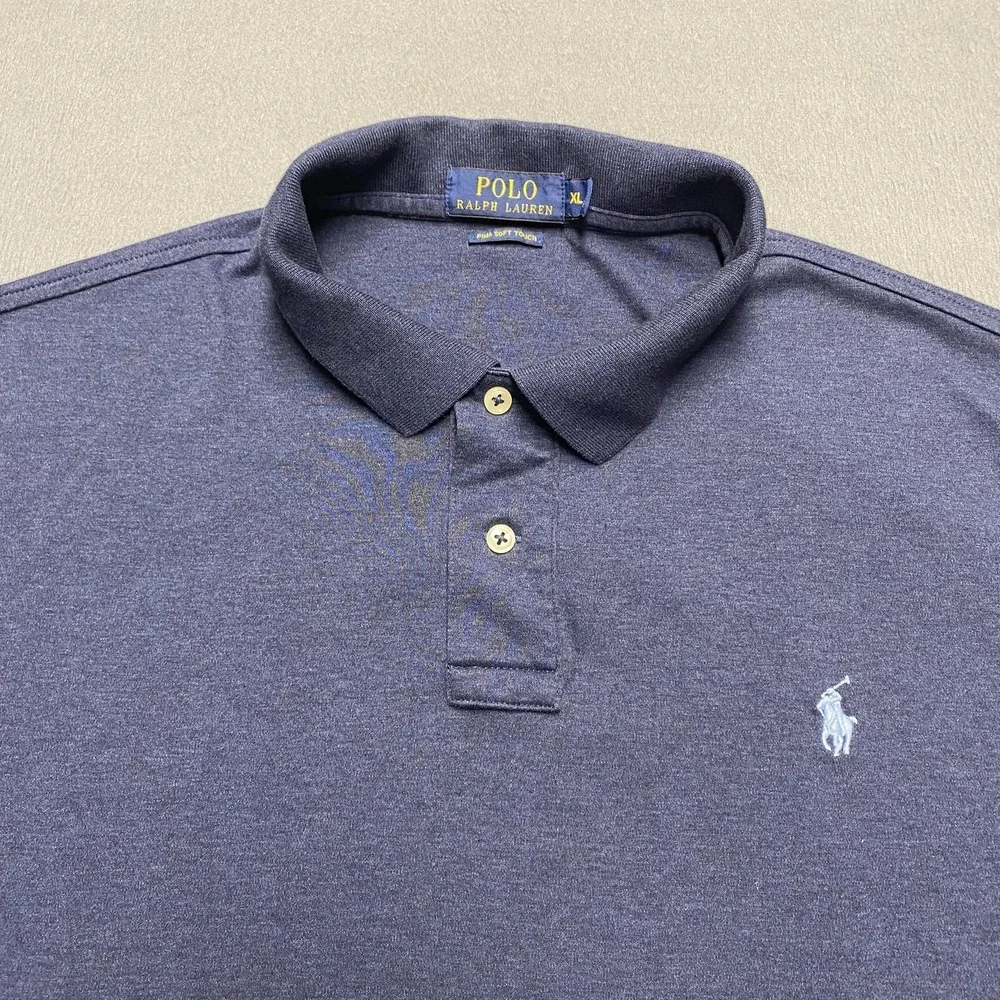 Polo‎ Ralph Lauren Polo Shirt Mens XL Blue Pima Soft Touch Cotton Solid Golf